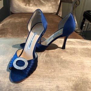 Manolo Blahnik, silk blue heels